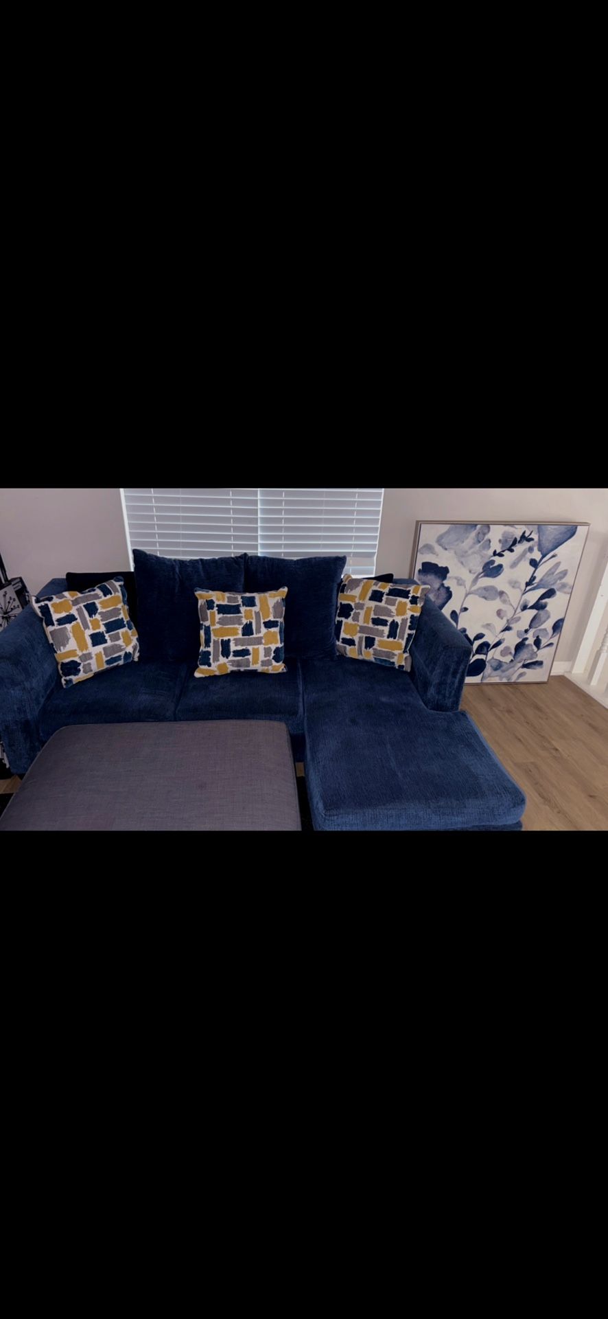Navy Blue Sectional