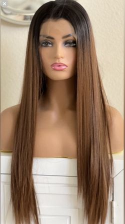 28 Inch 13x6 Lace Frontal Bone Straight Layered Long Free Parting Long Wig