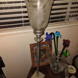 Tall Hurricane. Single Candle Holder. 32"