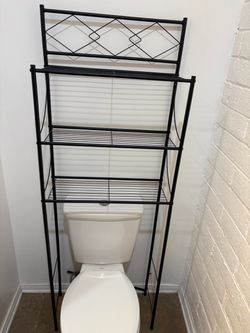Black Metal Over-the-Toilet Storage Shelf
