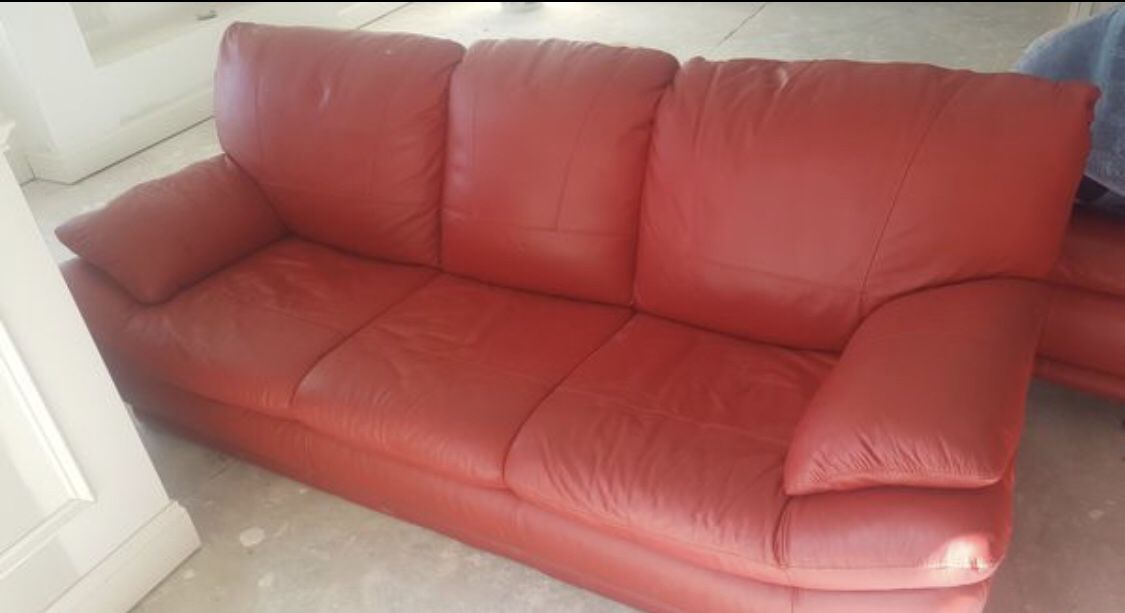 RED LEATHER FURNITURE SET ..4 Sale!! $200