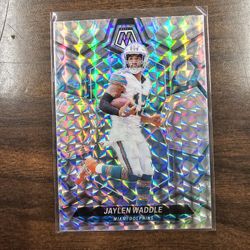 JAYLEN WADDLE DOLPHINS MOSAIC GLASS PANINI NFL SPORTS CARD!