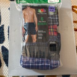 Men’s Fruit Of The Loom Boxers 2XL, 6 pack