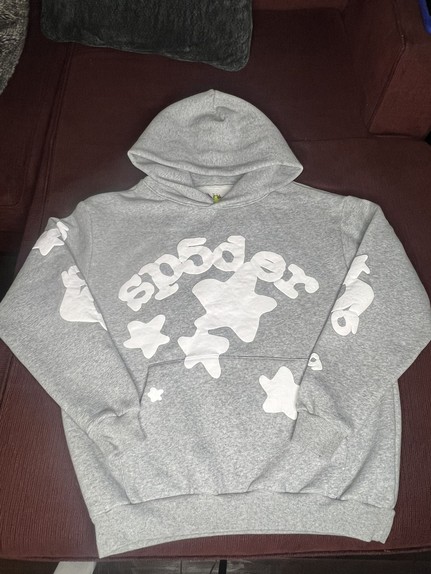 Grey beluga sp5der hoodie