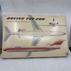 PSA Boeing 727-200 1/48 Scale Unassembled Paper Model Kit 3-D Paper Vintage
