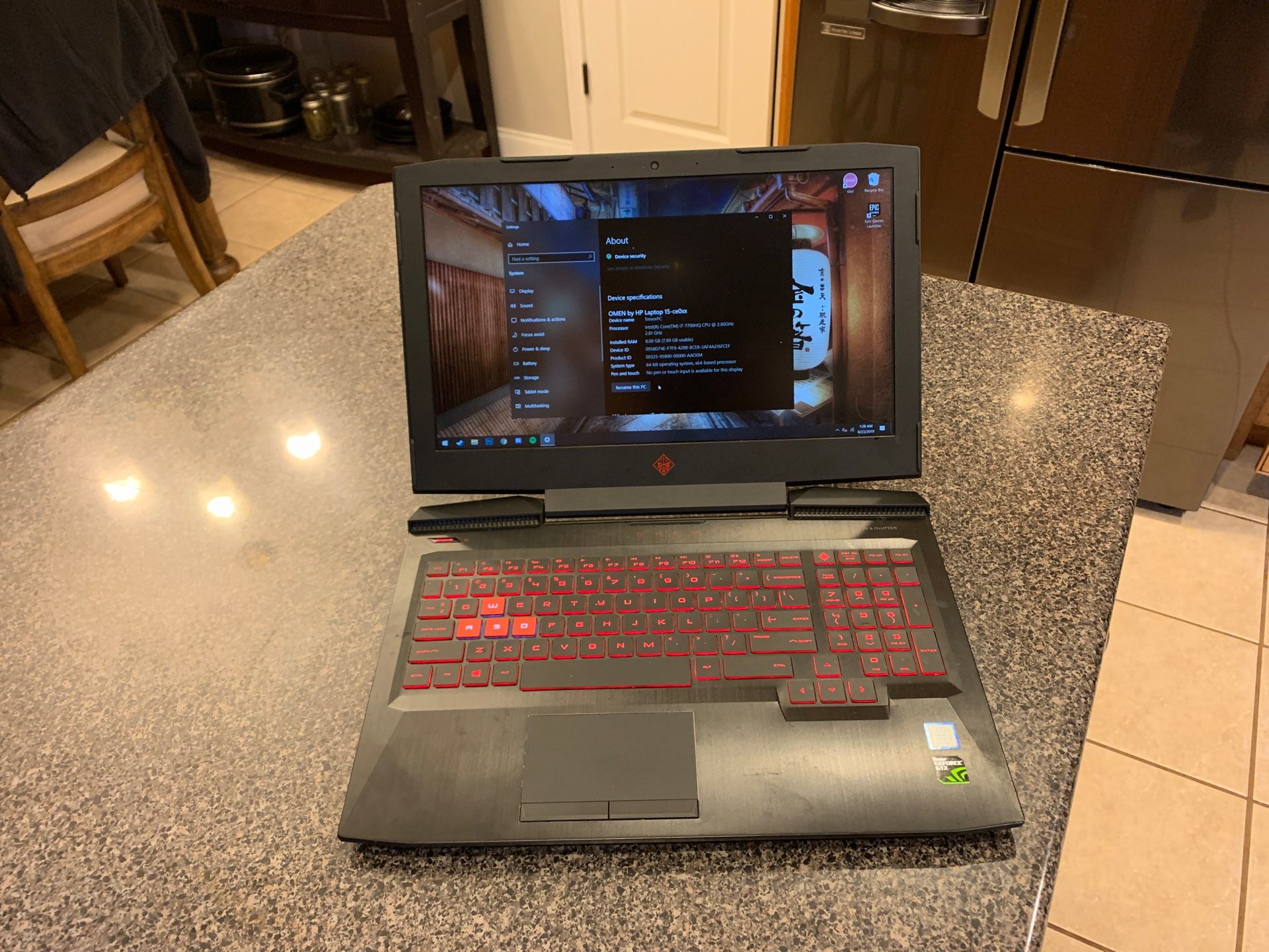 Gaming Laptop 1050Ti - i7-7700HQ CPU PC