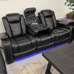 Brand New* Comfortable Fully Loaded Power Reclining Sofa Couch💧 $50 Down/GetNowPayLater 