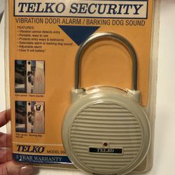 Telko Security Vibration Door Alarm with Barking Dog Sound – Portable Home Security