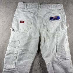 Dickies Dunn Edwards Paint Splatter Men’s 34x30 Pants White Workwear #3079