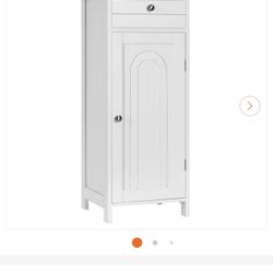 Bathroom Storage Floor Cabinet Organizer Free Standing With Drawer New In Box