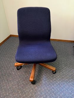 Vintage Office Chair with Wood Base