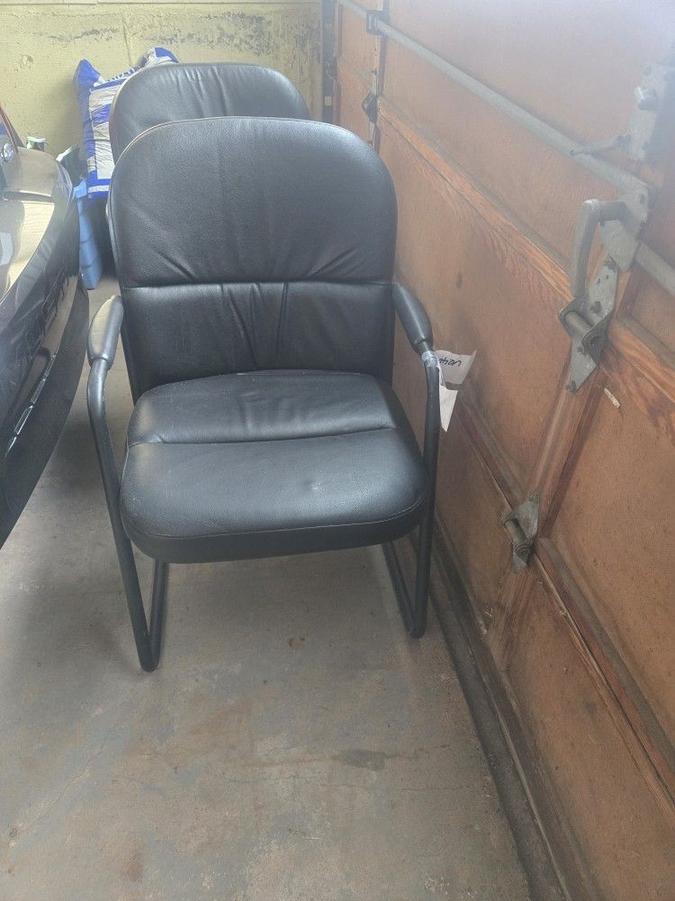 Heavy Duty Leather Office Chairs (2)
