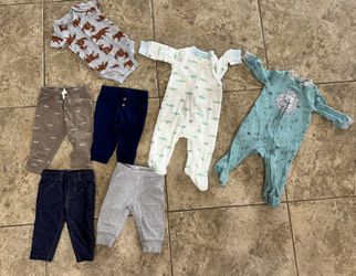 Carter’s Baby Boys Clothes Lot 6 Months Pants, Pjs, And Onesie 