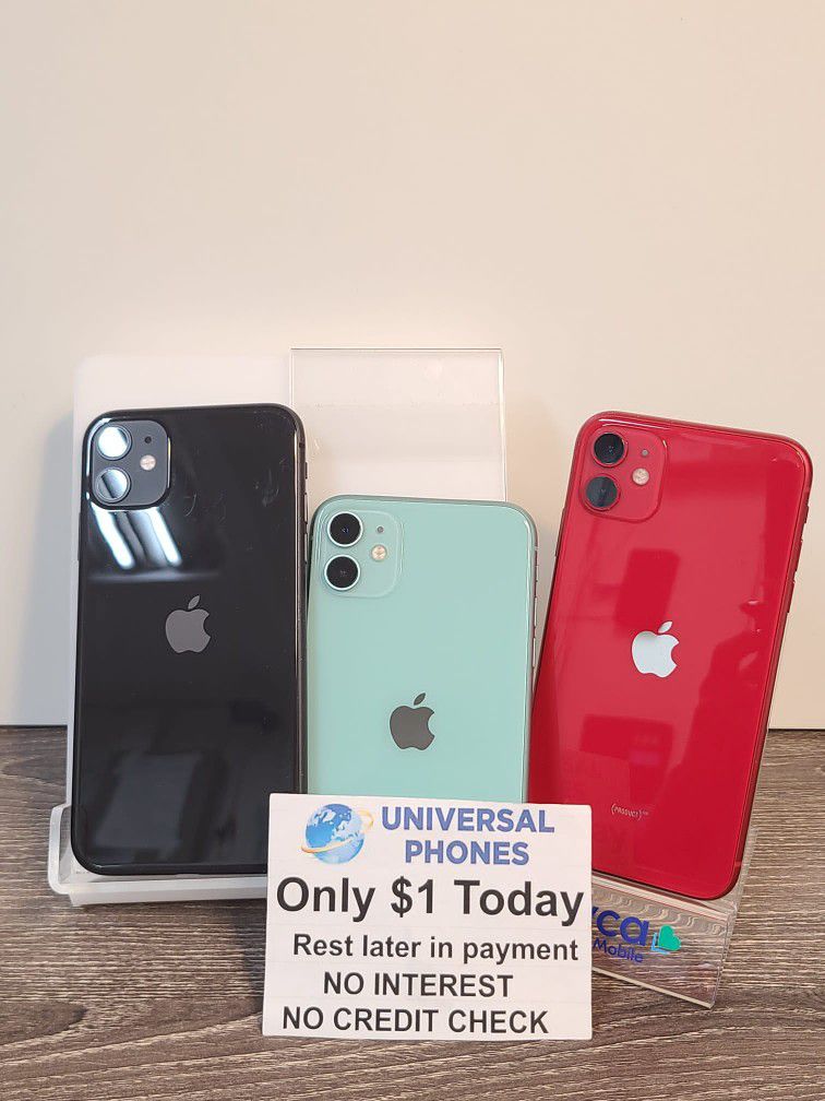 Apple IPhone 11 64gb  UNLOCKED . NO CREDIT CHECK $1 DOWN PAYMENT OPTION  3 Months Warranty * 30 Days Return *