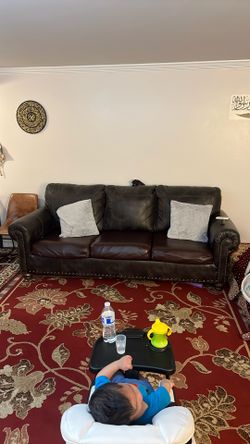 Brown Leather Sofa