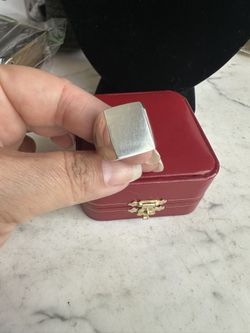 Vintage , Solid 925 Sterling Silver Signet Ring , Size 10 , Hallmarked 925 Mexico , 16gr. , Plain Slate For Engraving Initials! Love It!!