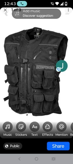 scorpion tactical motorcycle vest brand new size large and XL brand new