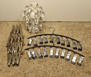 Four Laundry Drying Hangers / Clip Racks