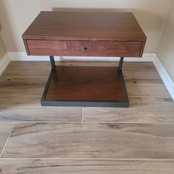 Crate & Barrel Rustic Brown Nightstand 