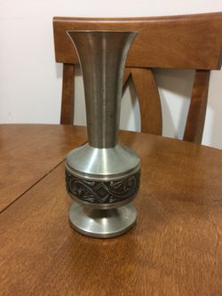 Vintage pewter flower vase