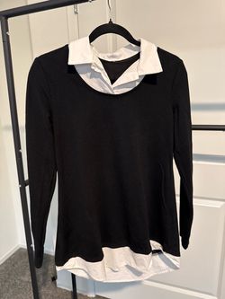Black Layered Look Long Sleeve Top