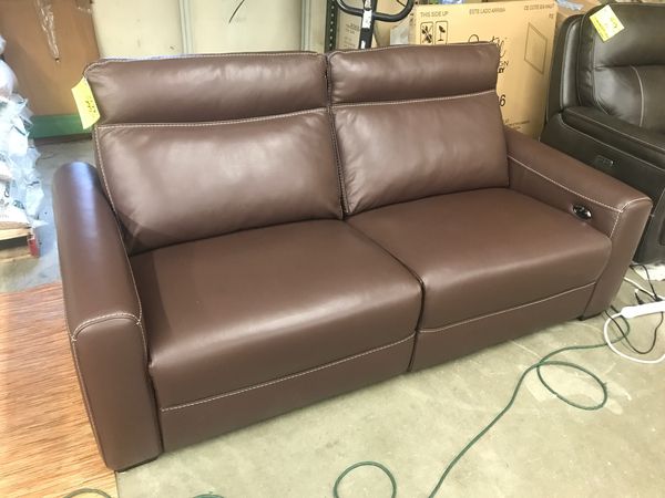 Chateau D Ax Marzia All Leather Power Recline Sofa For Sale In
