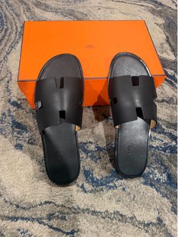 Hermes Izmir Men’s Black Sandals Size 46eu