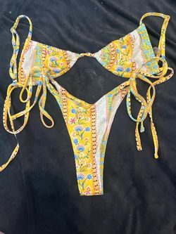 Floral Print String Bikini Set