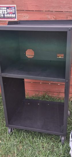 metal shelf with wheels