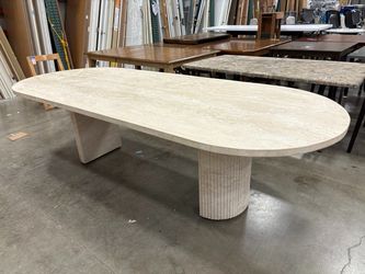 RESTORATION HARDWARE Byron Oval Travertine Dining Table