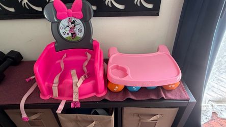 Disney Minnie Mouse Booster Seat with Tray, Graco base for carrier, Graco stroller