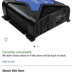 Whistler Pro-1200W 1200 Watt Power Inverter