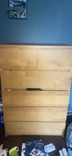 IKEA real wood 6 drawer dresser chest good condition  used