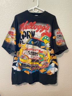 Vintage Chase Authentics Tony Stewart Kellogg’s Corn Flakes NASCAR All Over Print Shirt XXL