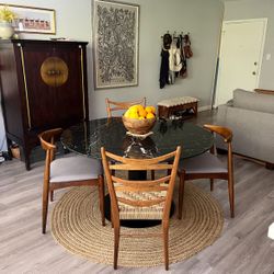 GUBI Black Round Marble Dining Table 