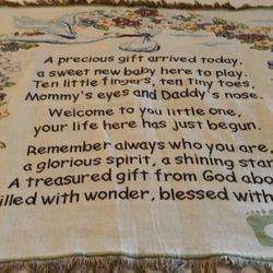 A Babys Room Wall Blanket.   48  X. 38