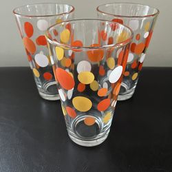 Libby Vintage Orange, Yellow and White Polka Dotted Glasses