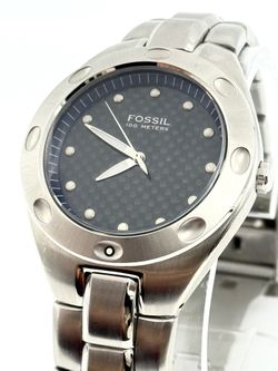 Fossil carbon fiber dial watch, 40mm size case, 6.5in size wrist bracelet 