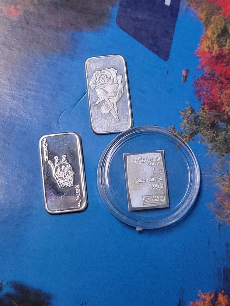 3g Silver Bundle [1g Joker] [1g Valcambi] [1g ROSE] 
