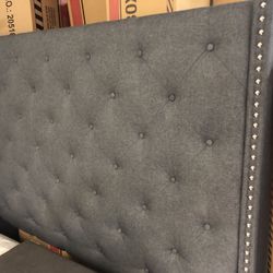 Brand new gray queen bed headboard footboard rails