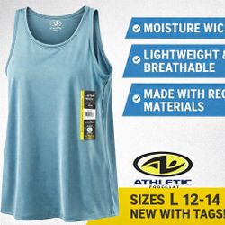 Athletic Works Women’s Tank Top Size L 12-14 Blue Moisture Wicking Sleeveless NWT