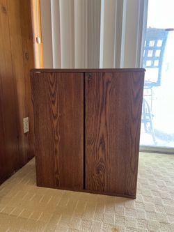 Wooden Two-Door Lockable Storage Cabinet