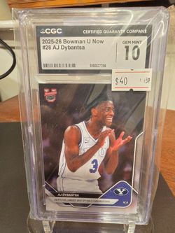 AJ Dybantsa 2025-26 Bowman U Now CGC 10
