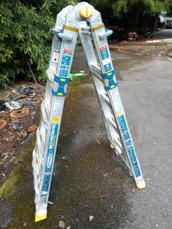 22FT WERNER MULTI-POSITION PRO LADDER WITH POWER RAILS