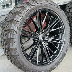 22” Chevy Silverado GMC Sierra Replica Wheels & Tires Off-Road Tahoe Yukon Escalade Suburban Rines Y