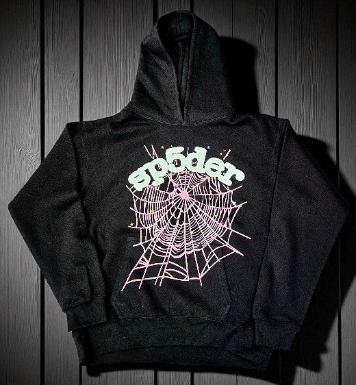 Pink Spider Black Hoodie