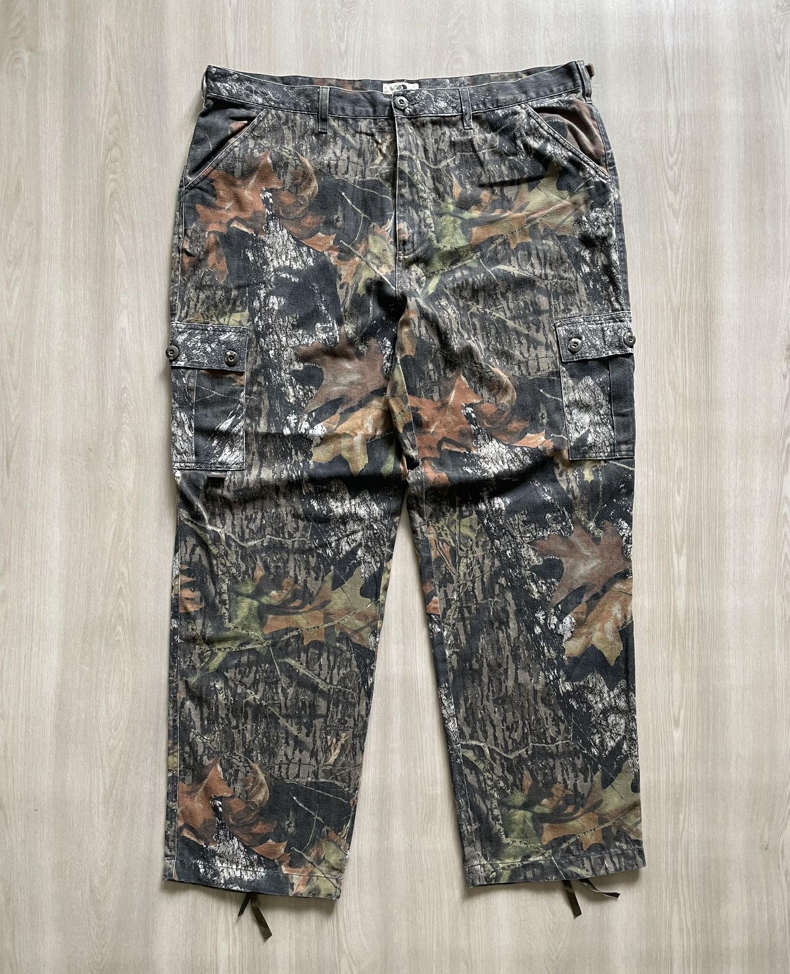 Vintage Mossy Oak Pants Break Up Camo Cargo Pockets Grunge Hunting XLT