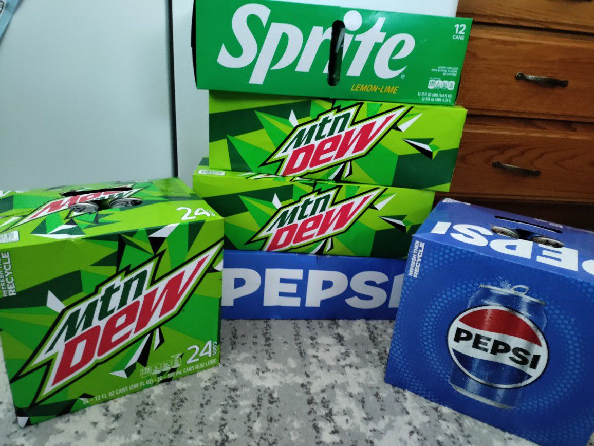 Pop! Mountain Dew, Pepsi, Sprite 12 pks And 24 Pks (Prices Vary!). 