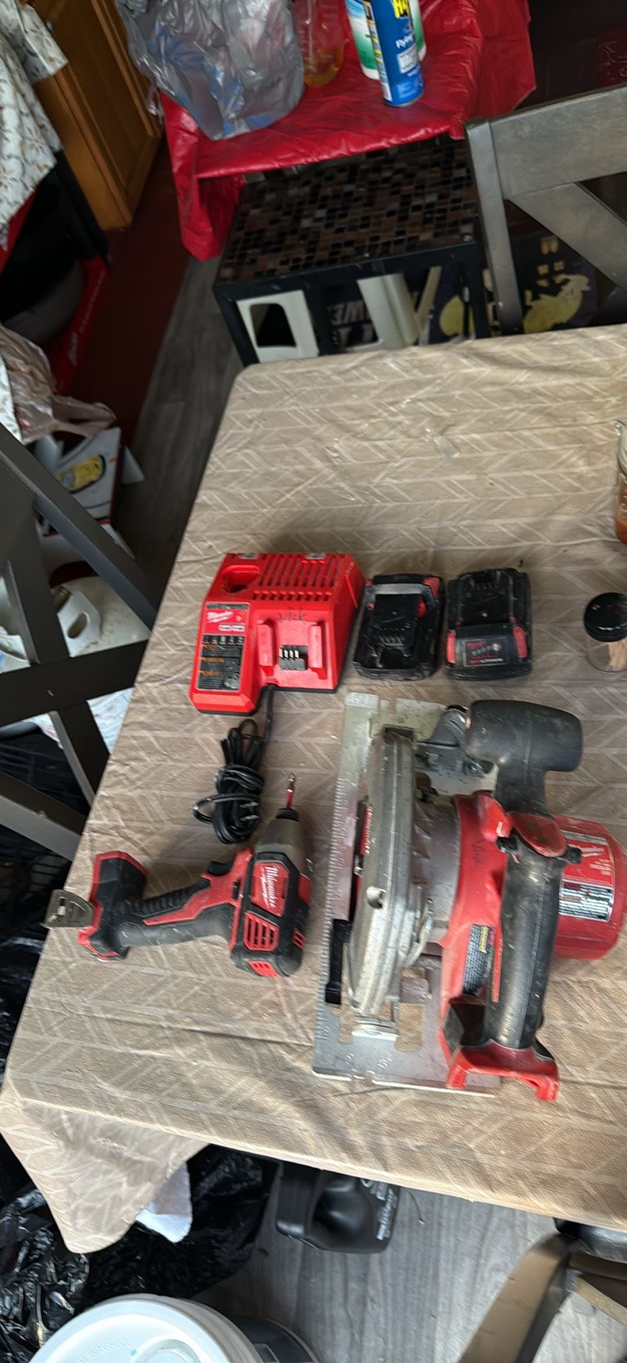 M18 Skill Saw, Impact , 2 Batteries And Charger