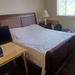 Queen wood bed frame